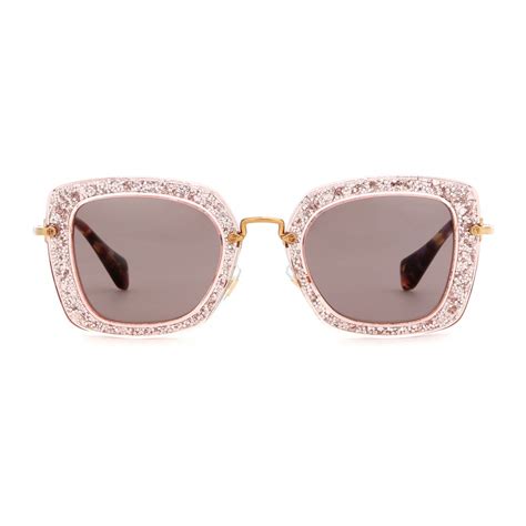 miu miu glitter square sunglasses|Women's Eyewear & Sunglasses .